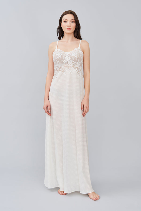 Fedra - Plumetis Cotton Nightgown - Dress - italian lingerie
