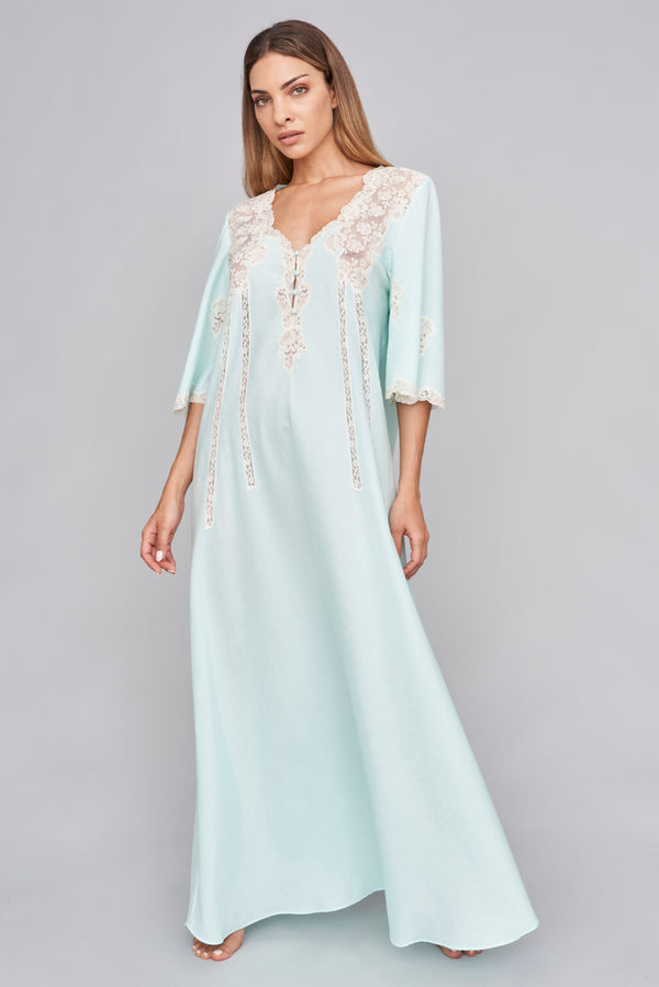 Hydrangea - Mussola Cotton Nightgown - Dress - italian lingerie