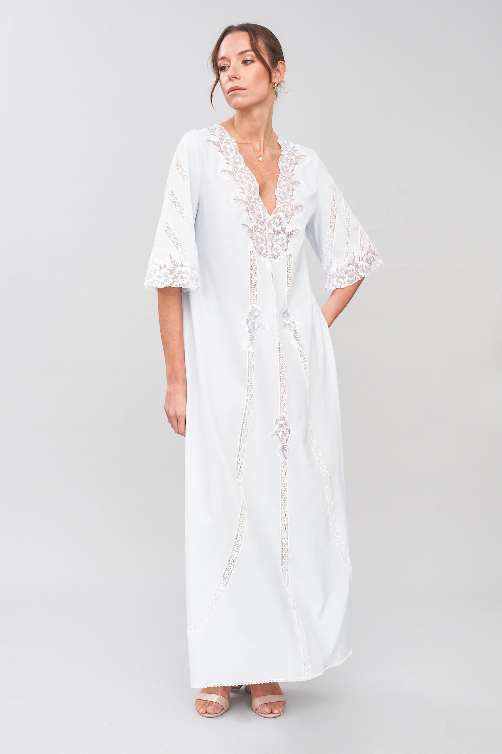 mala KALANCHOE 2022SS DRESS:￥33,000 Azelie - Mussola Cotton Nightgown – Flora Lastraioli Shop Online