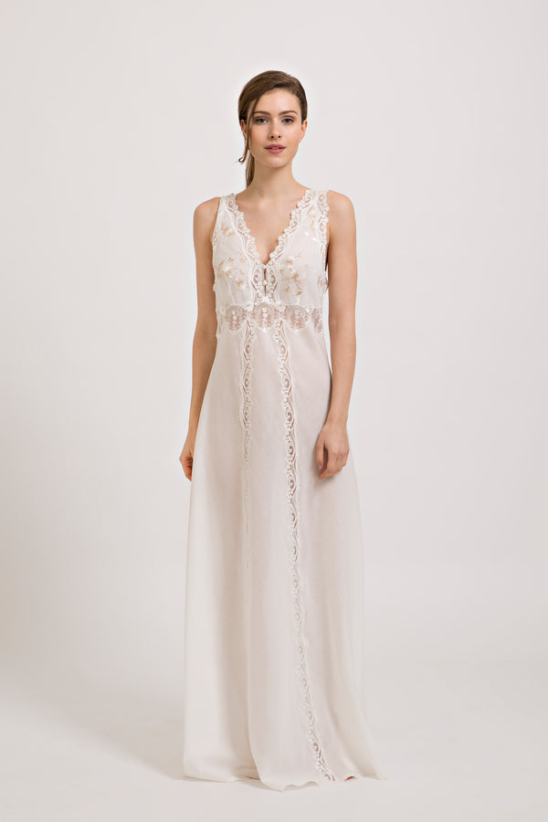 Libra - Mussola Cotton Nightgown - Dress - italian lingerie