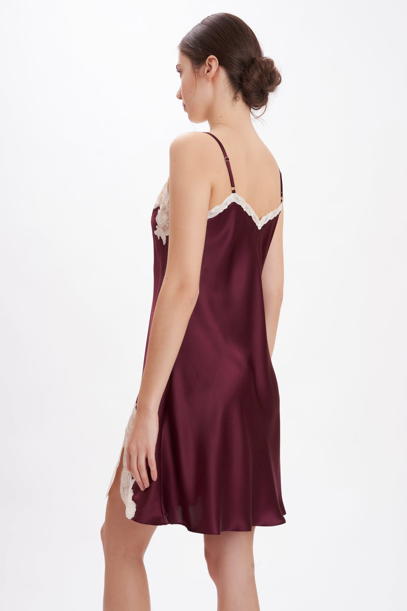 Silk Satin Short Nightgown - Dress - italian lingerie