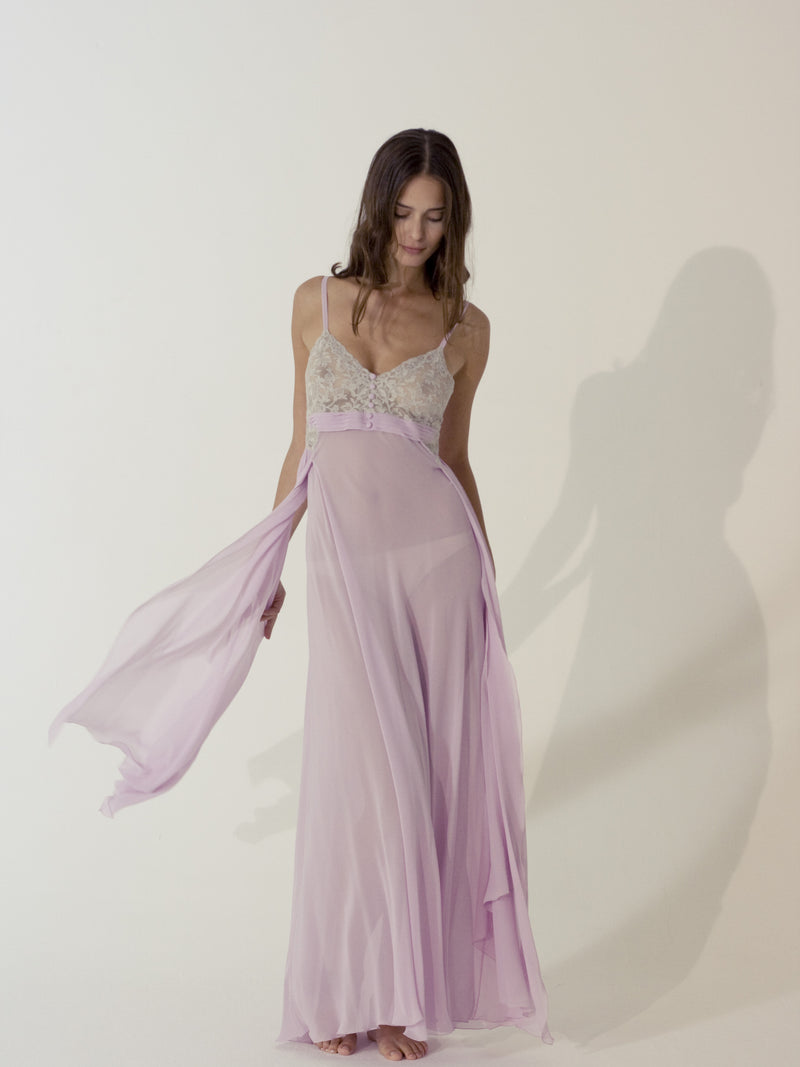 Long Silk Nightgown - Dress - italian lingerie
