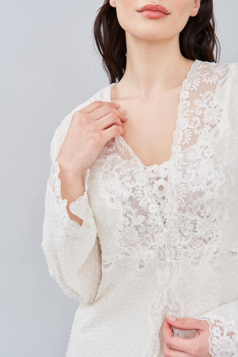 Fedra - Plumetis Cotton Robe - Robe - italian lingerie