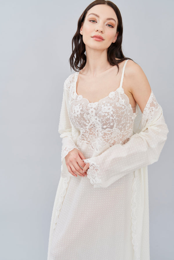 Fedra - Plumetis Cotton Robe - Robe - italian lingerie