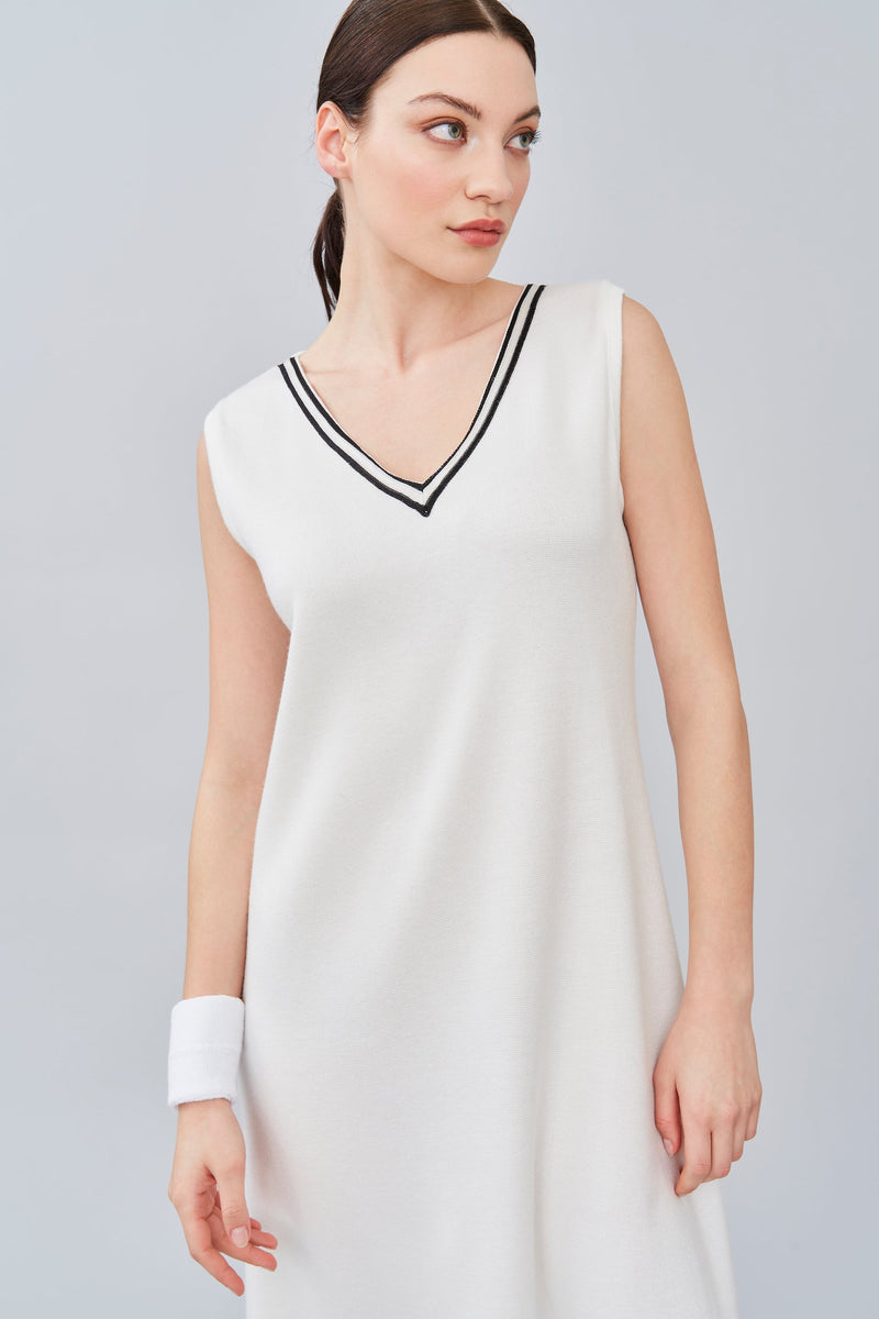 B2B - V Neck Knit Blend Long Nightgown - Dress - italian lingerie