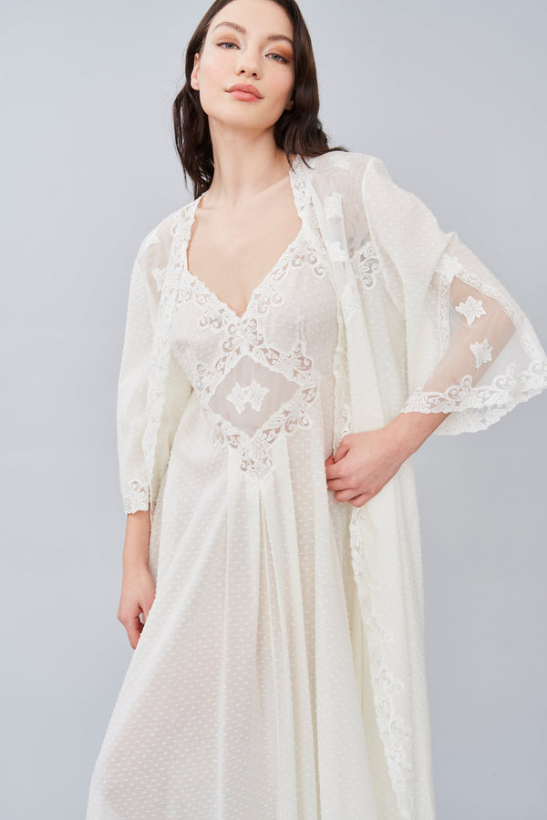 Mnemosine - Plumetis Cotton Robe - Robe - italian lingerie