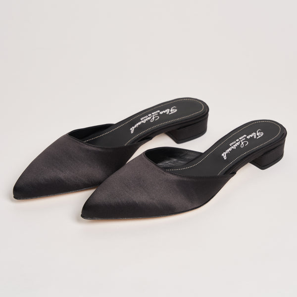 Midnight Gala Kitten Heel Slippers