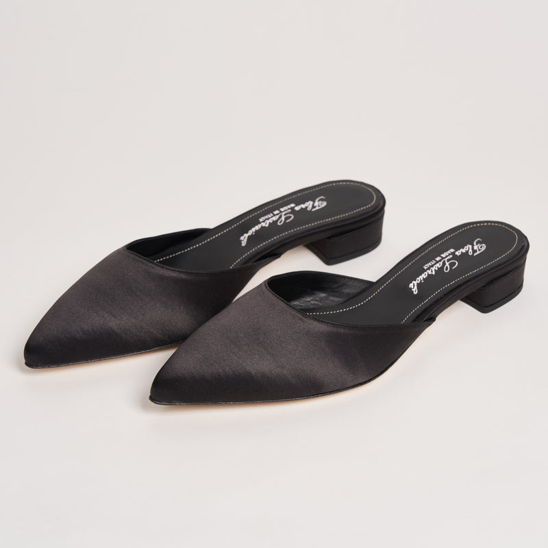Midnight Gala Kitten Heel Slippers