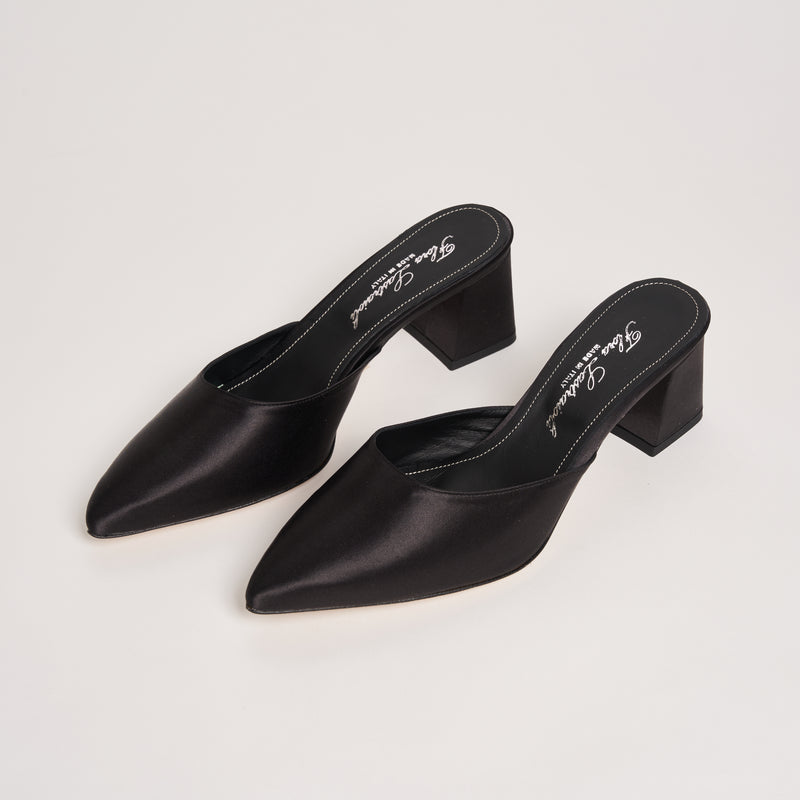 Midnight Gala Block Heel Slippers