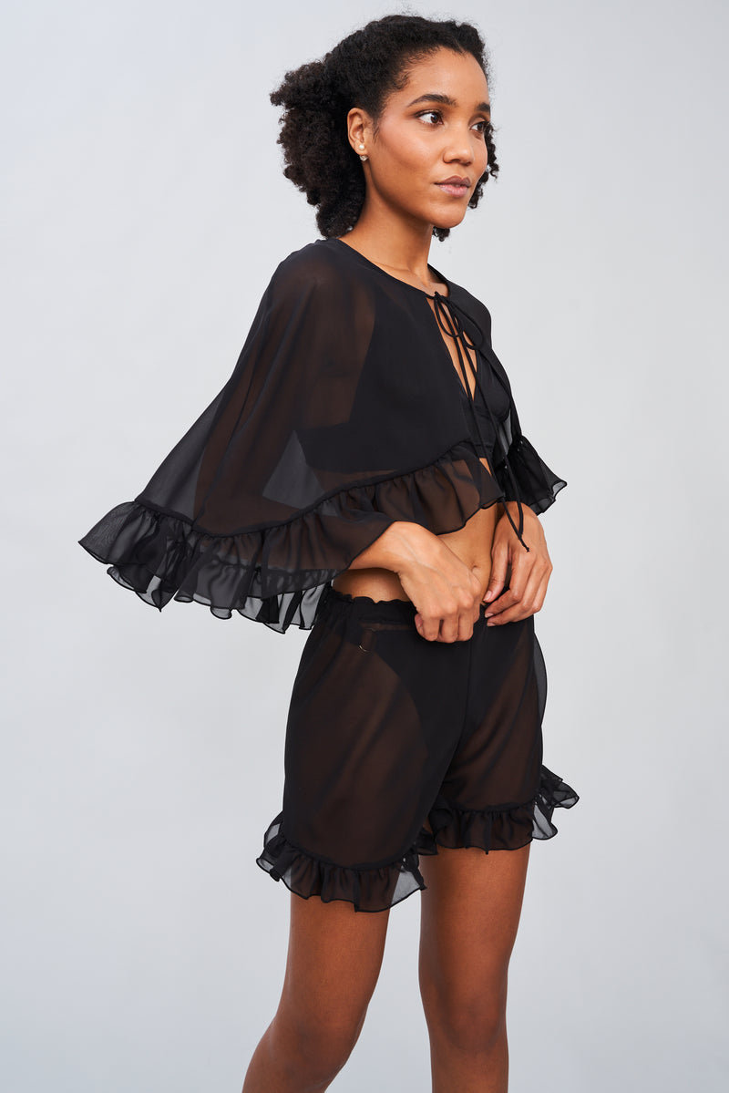 Rosée Lucente - Silk Georgette Short Bolero & Culotte