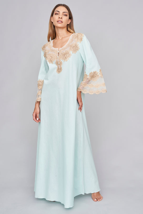Agapanthus - Mussola Cotton Nightgown - Dress - italian lingerie
