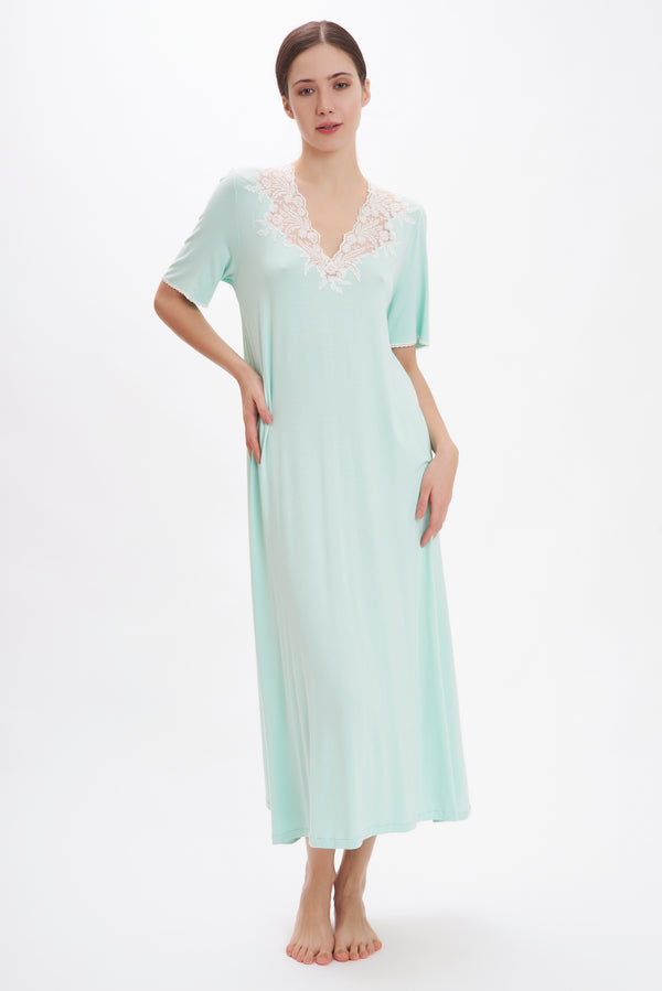 Jersey Viscose Long Nightgown - Dress - italian lingerie