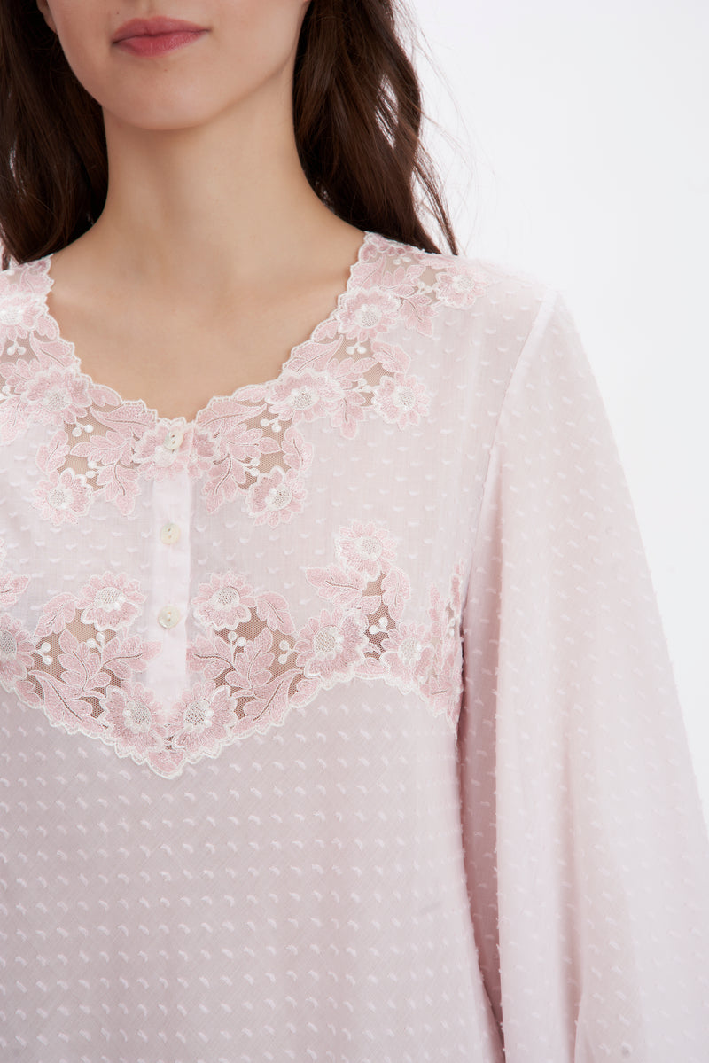 Jewel Box - Mussola Cotton Nightgown - Dress - italian lingerie