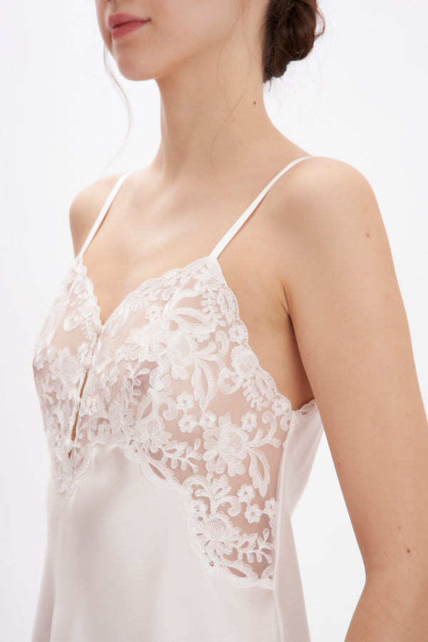 Lingerie Couture - Silk Satin Long Nightgown - Dress - italian lingerie
