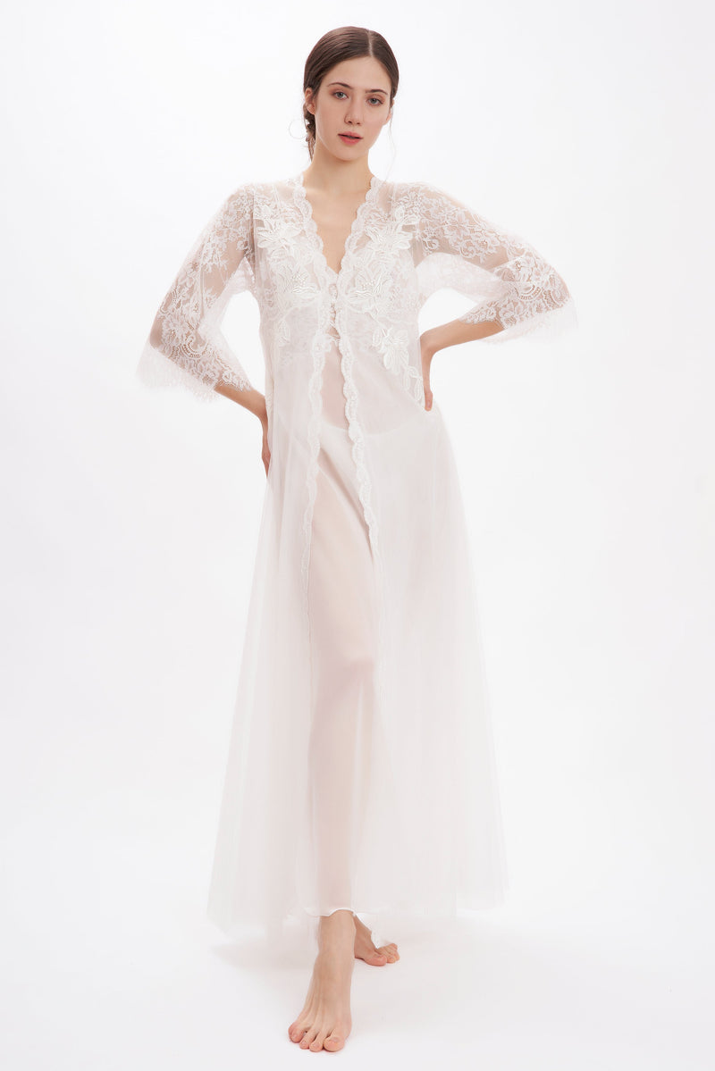 Lingerie Couture - Silk Georgette Robe - Robe - italian lingerie