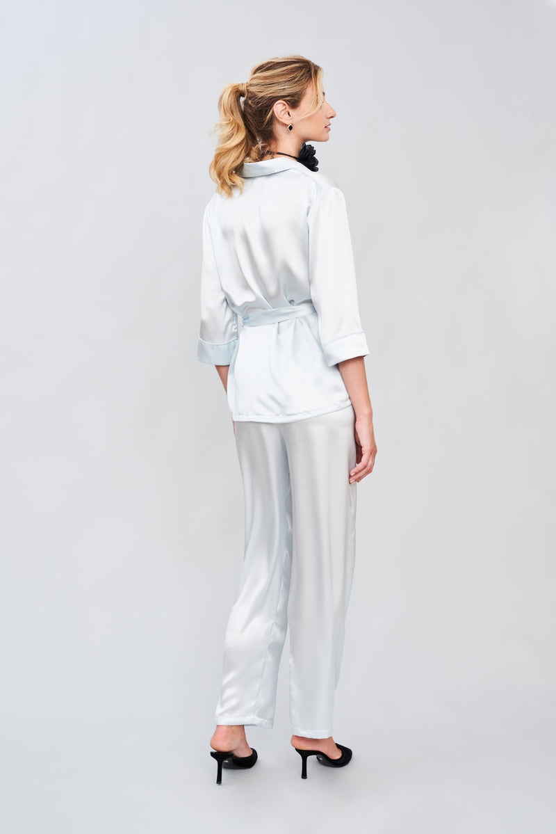 Dew-Kissed Petals - Silk Satin Pyjama