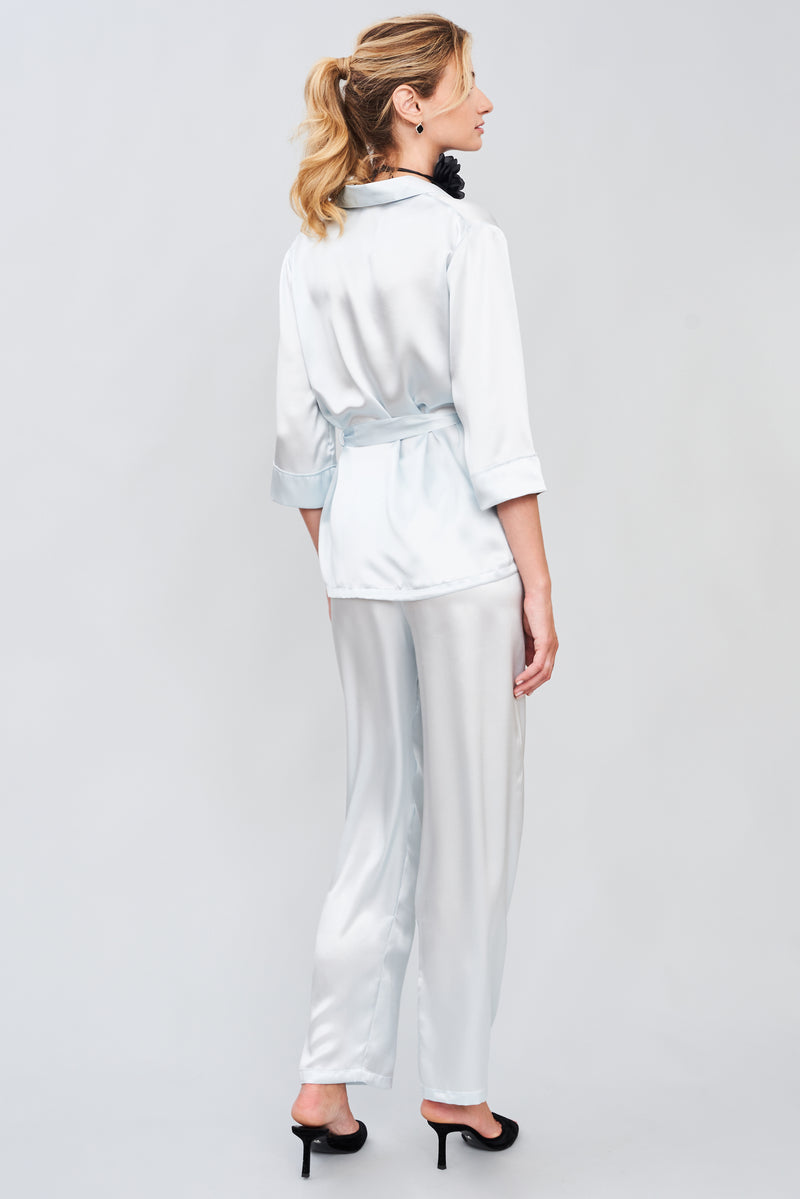 Dew-Kissed Petals - Silk Satin Pyjama