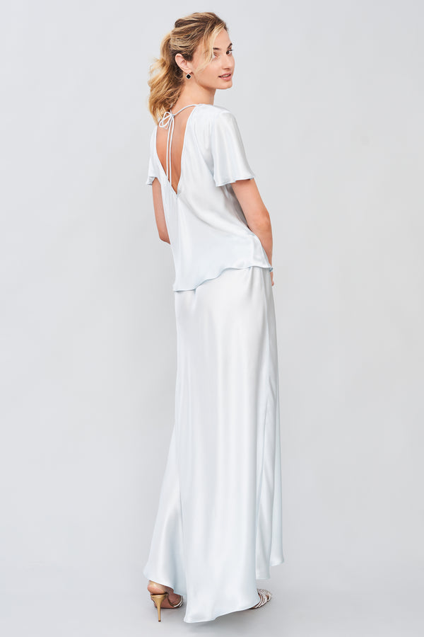 Veil of Morning - Silk Satin Top V Back
