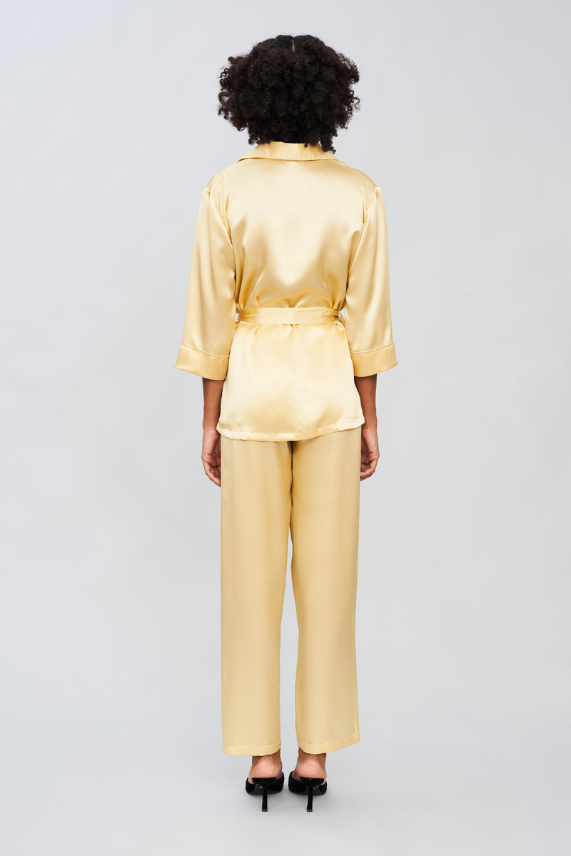 Dew-Kissed Petals - Silk Satin Pyjama