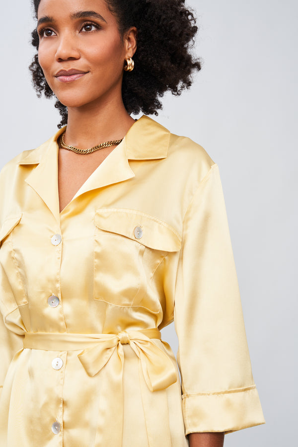 Dew-Kissed Petals - Silk Satin Pyjama