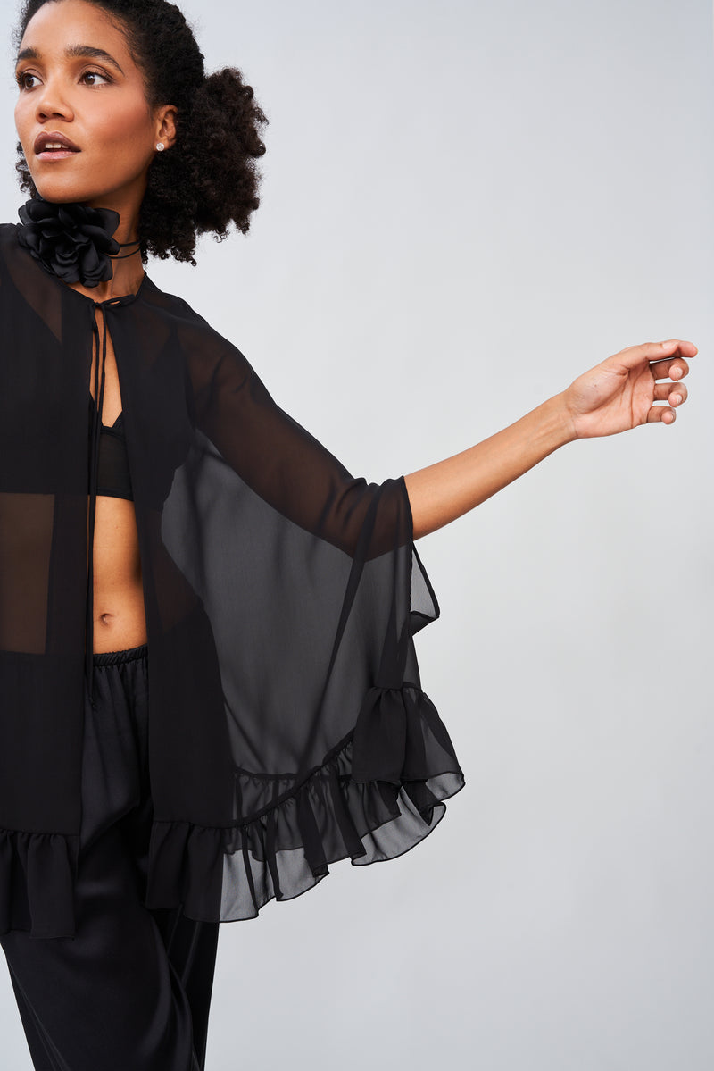 Selenaris - Silk Georgette Poncho