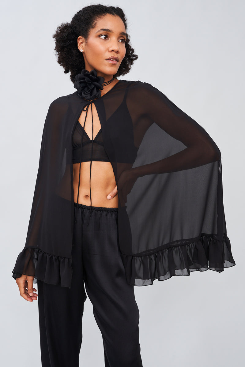 Selenaris - Silk Georgette Poncho