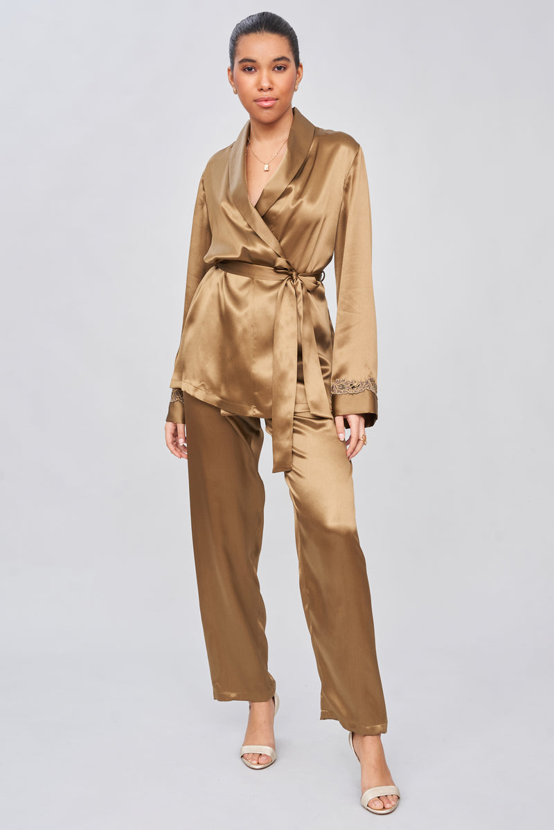 B2B - Tonal Lace Silk Pyjama