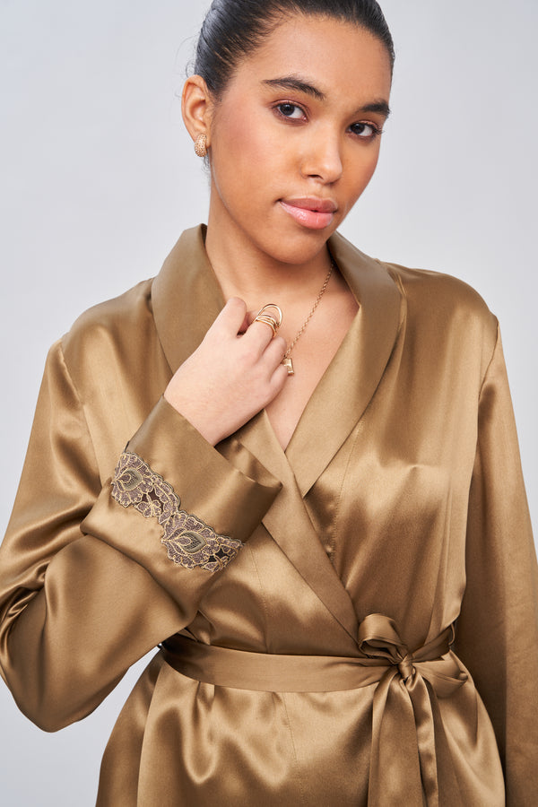 Tonal Lace Silk Pyjama