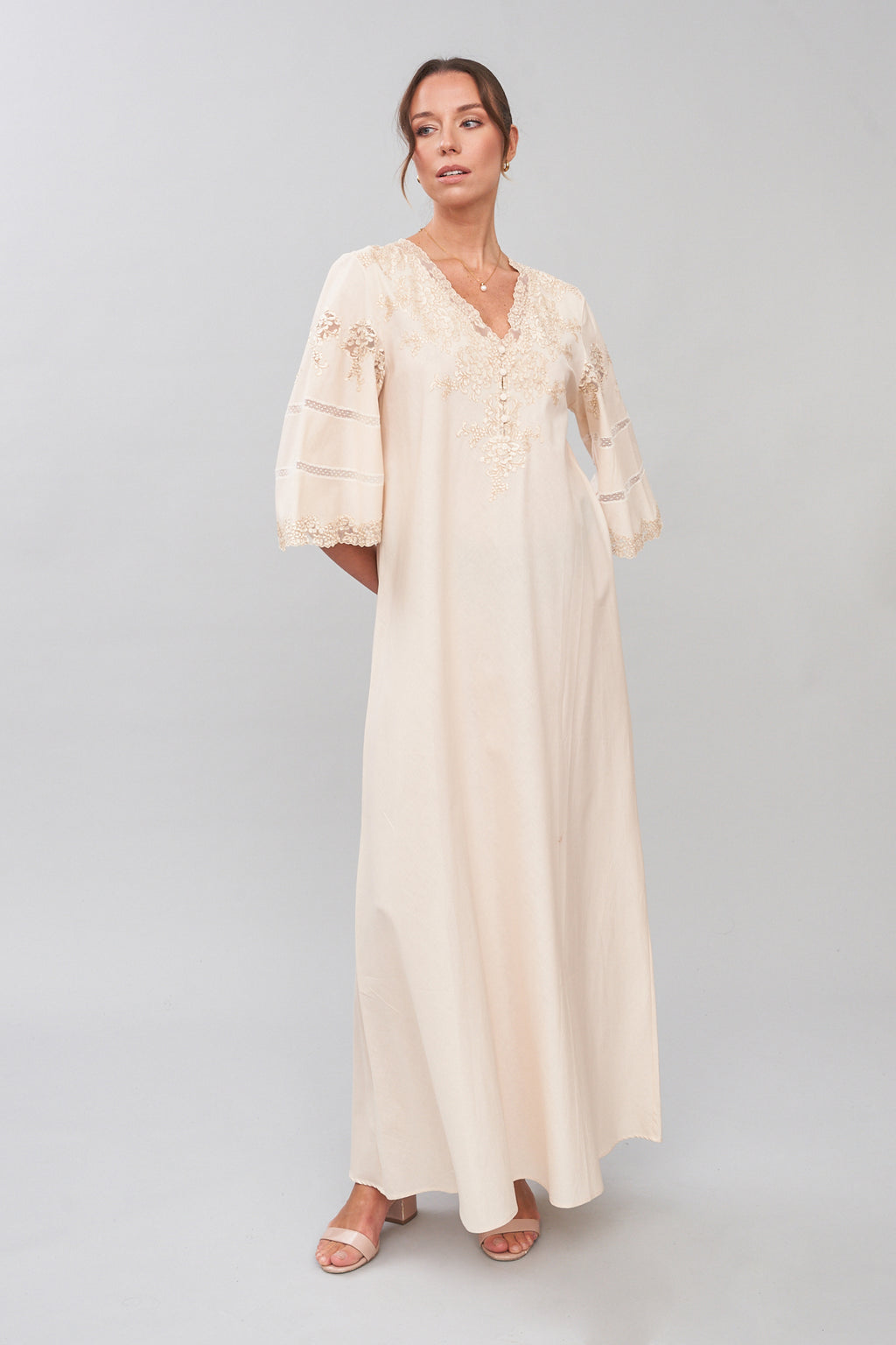Corinne - Mussola Cotton Nightgown – Flora Lastraioli Shop Online