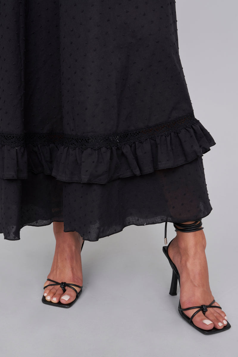 Plumetis Cotton Shirt & Long Skirt - Skirt & Tops - italian lingerie