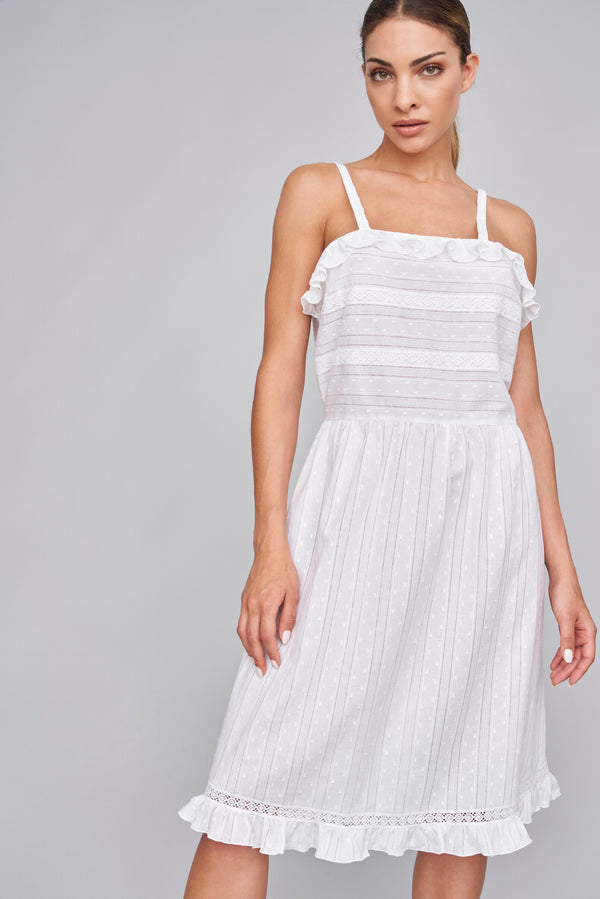 Embroidery Cotton Short Dress - Dress - italian lingerie