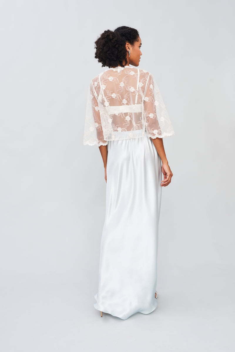 Fleur de Lune - Silk Satin Long Skirt
