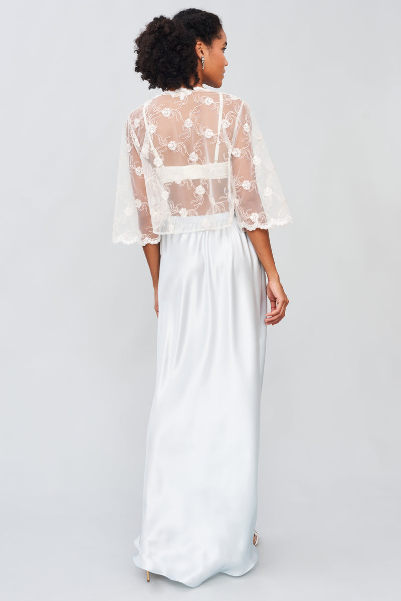 Fleur de Lune - Silk Satin Long Skirt