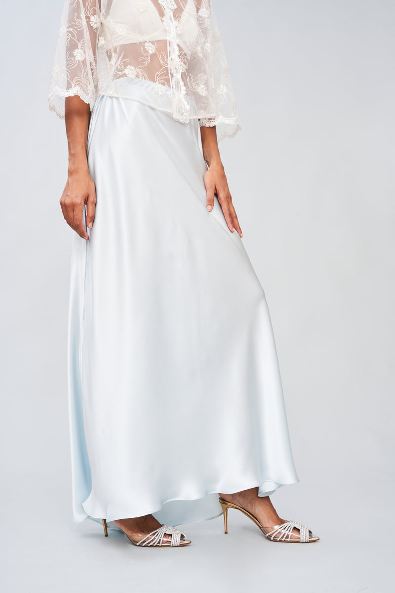 Fleur de Lune - Silk Satin Long Skirt