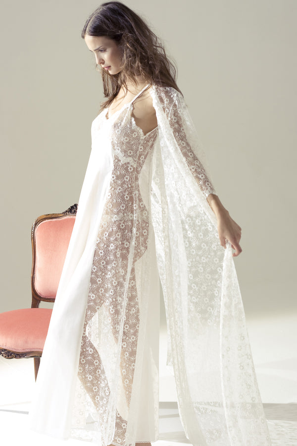 Luna - Cotton Nightgown & Robe - Dress & Robe - italian lingerie