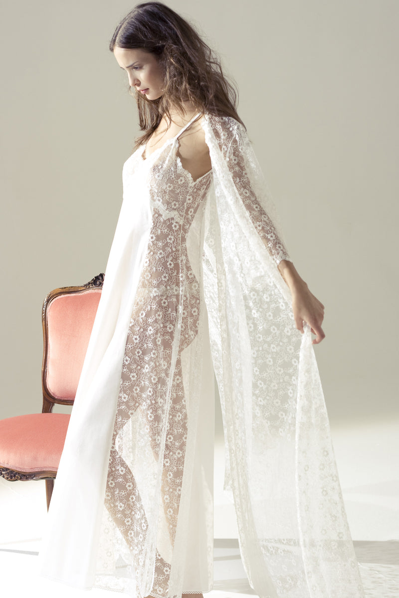 Luna - Cotton Nightgown & Robe - Dress & Robe - italian lingerie