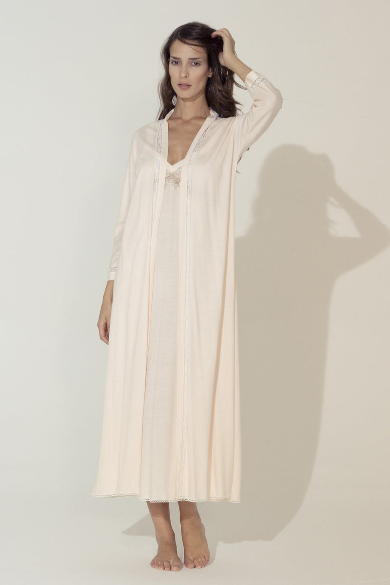 Jersey Cotton Nightgown & Robe - Dress & Robe - Italian Lingerie