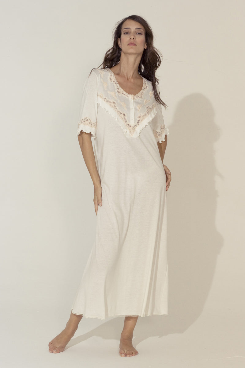 Jersey Cotton Nightgown - Dress - Italian Lingerie