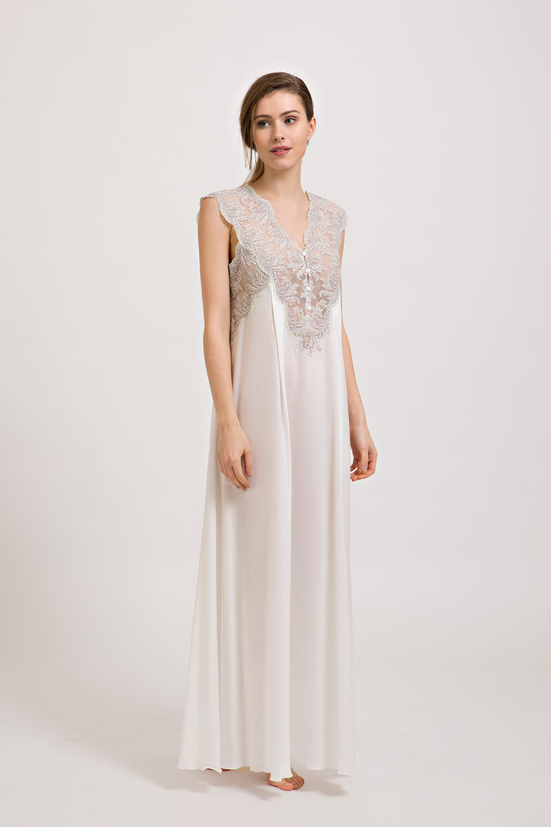 Freya - Mussola Cotton Nightgown - Dress - italian lingerie