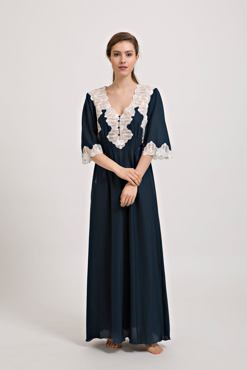 Darlene - Mussola Cotton Nightgown - Dress - italian lingerie