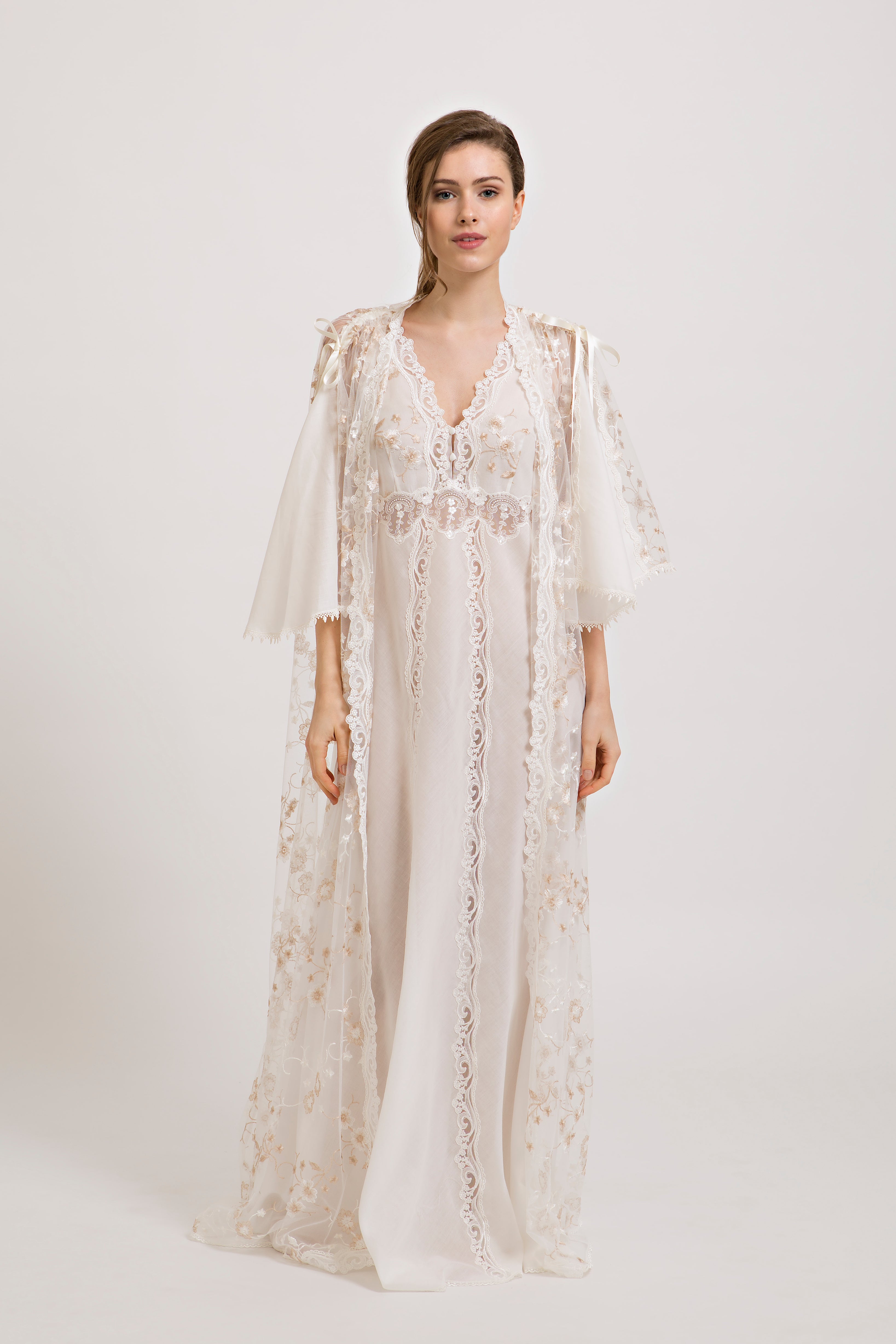Libra - Lace Robe – Flora Lastraioli Shop Online