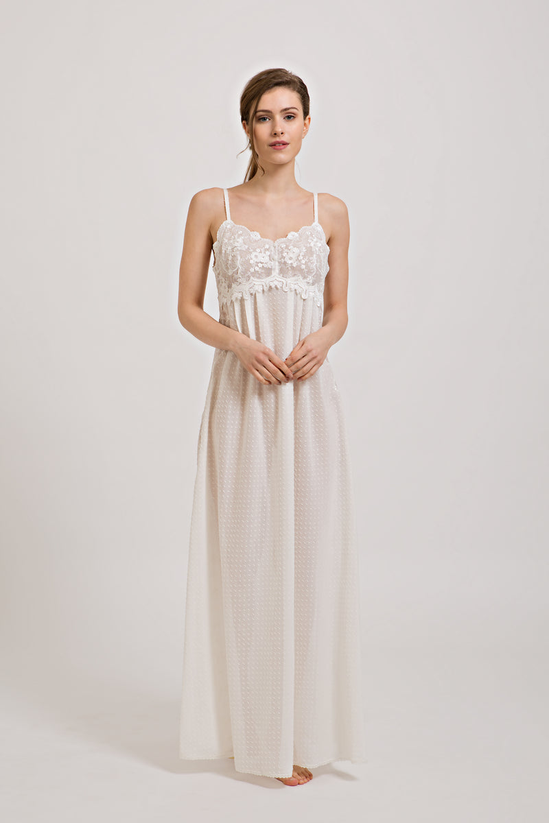 B2B - Plumetis Cotton Nightgown - Dress - italian lingerie