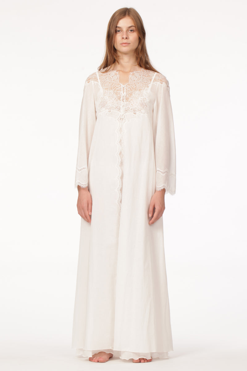 Mussola Cotton Nightgown & Robe - Dress & Robe - italian lingerie
