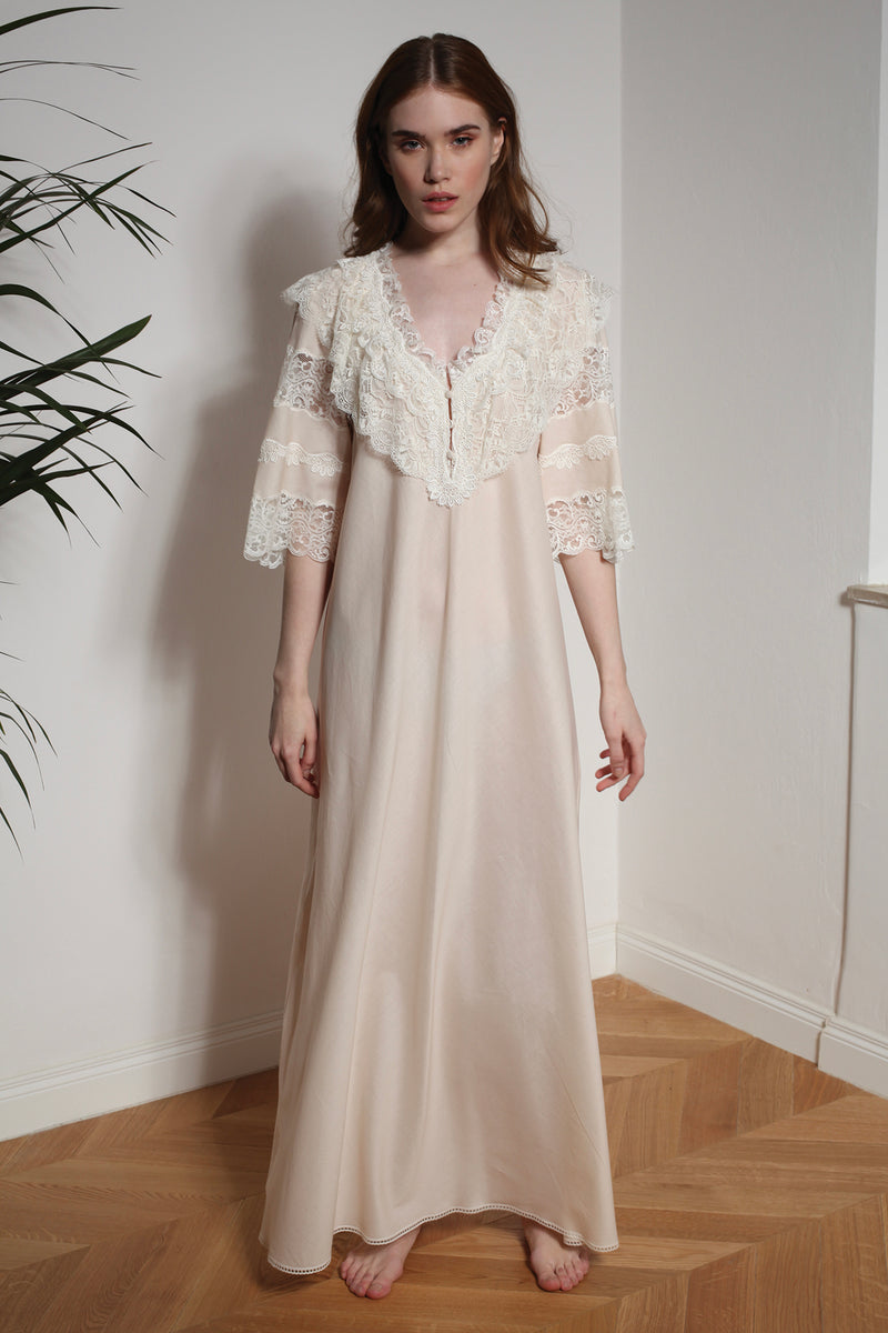 Tuscany Lovers - Mussola Cotton Nightgown - Dress - italian lingerie