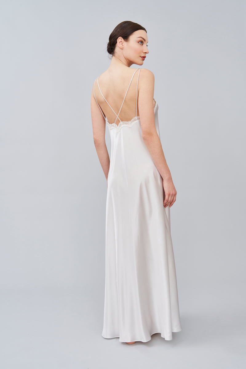B2B - Silk Satin Long Nightgown - Dress - italian lingerie
