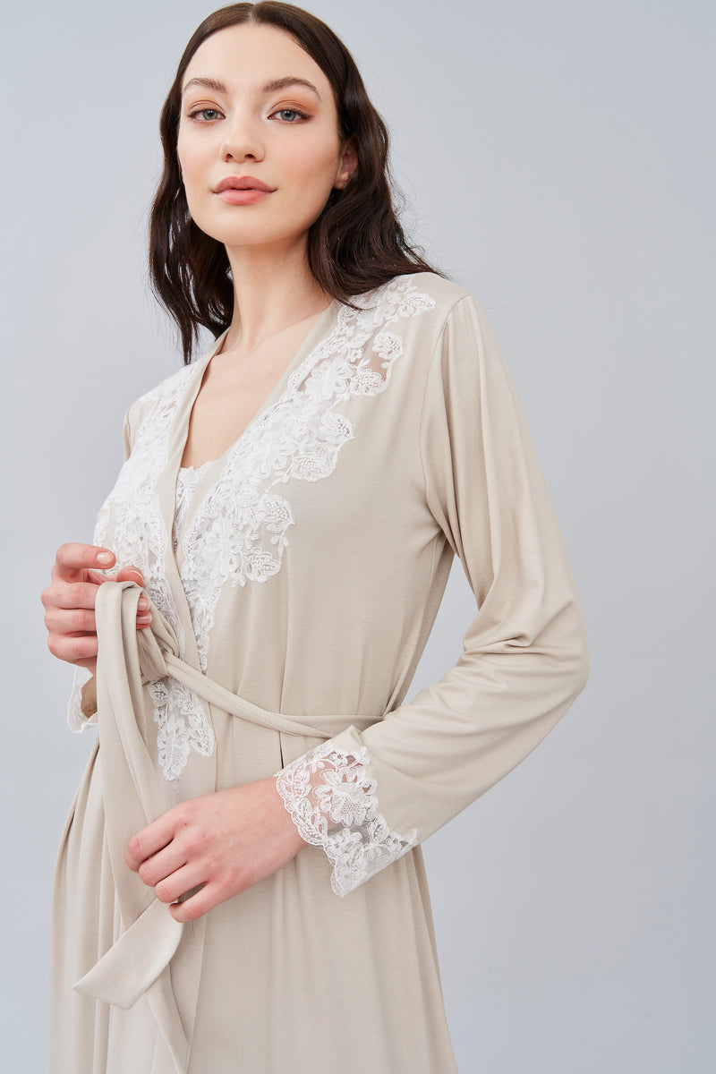 B2B - Viscose Jersey Long Robe - Robe - italian lingerie