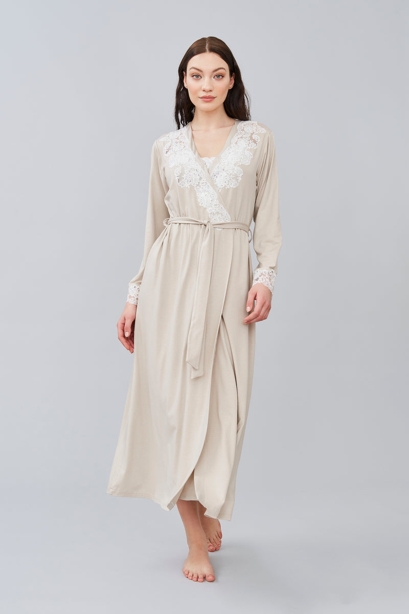 B2B - Viscose Jersey Long Robe - Robe - italian lingerie