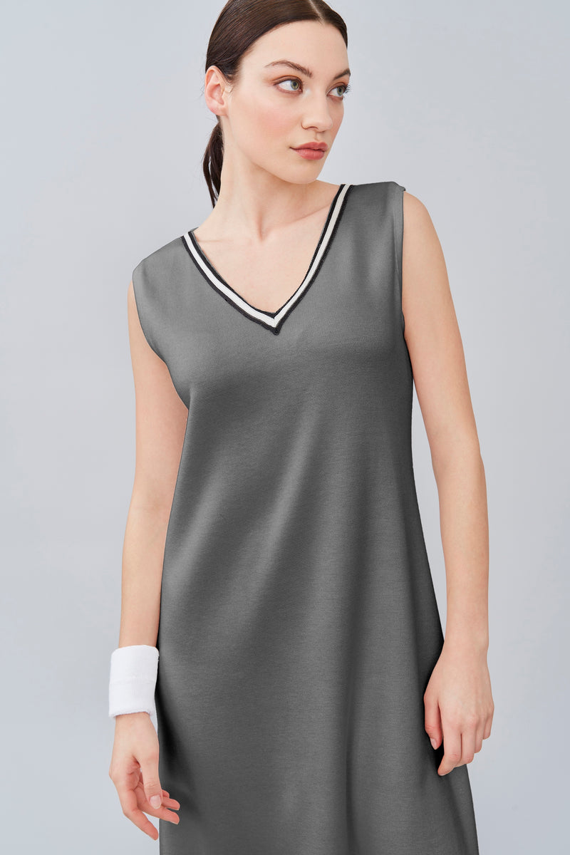 B2B - V Neck Knit Blend Long Nightgown - Dress - italian lingerie
