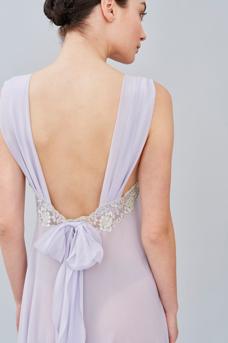 B2B - Silk Georgette Long Nightgown - Dress - italian lingerie