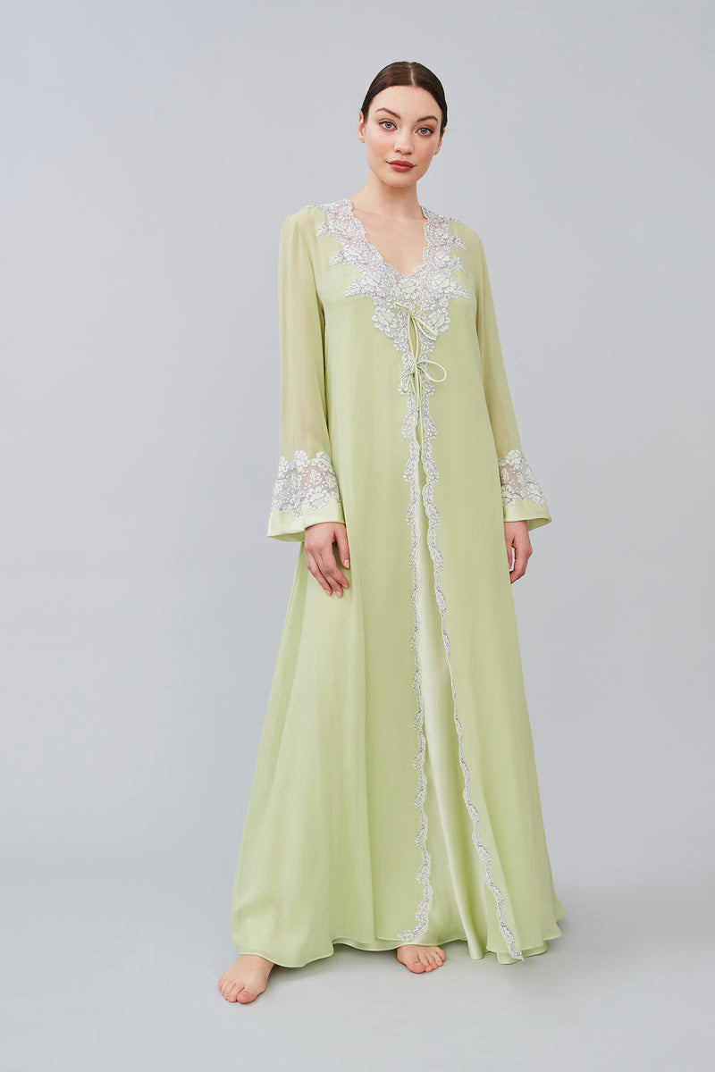 B2B - Silk Georgette Long Robe - Robe - italian lingerie